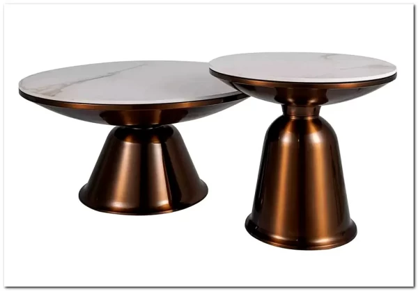 Комплект Signal VERA, 2 стола журнальных (белый/медный)