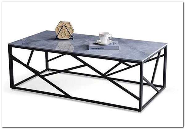 Стол журнальный Halmar UNIVERSE 2 (серый мрамор/черный)