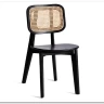 Стул ODIN дерево вяз/ротанг, черный