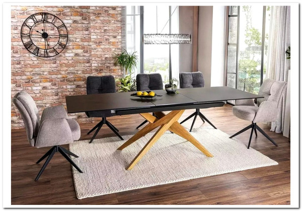 Стол обеденный Signal LORETO Ceramic 180 раскладной (Ossido Bruno коричневый/дуб)