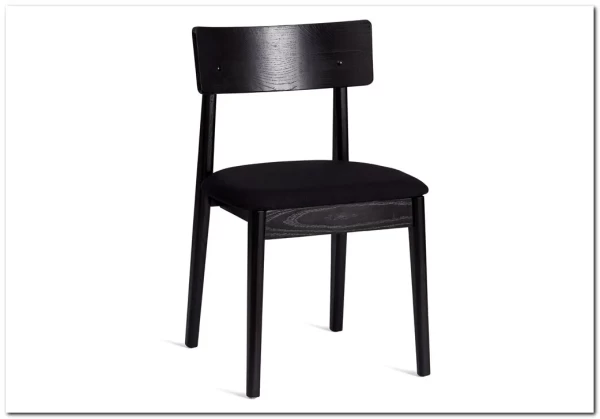 Стул THOR дерево вяз/ткань лен, черный/черный лен