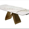 Стол ПАЛАСИО (PALACIO) 180 цвет KL-188 Контрастный мрамор матовый, итал керамика/ ШАМПАНЬ, ®DISAUR