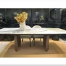 Стол ВЕСТБЕРГ (WESTBERG) 180 КАЛАКАТТА (GLOSS CALACATTA GOLD SOLID CERAMIC) / Орех натур, ®DISAUR