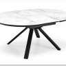 Стол обеденный Halmar VERTIGO раскладной (белый мрамор/черный)