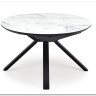 Стол обеденный Halmar VERTIGO раскладной (белый мрамор/черный)