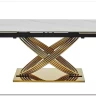 Стол обеденный Signal HERMES II 160 (эффект белого мрамора/золотой)