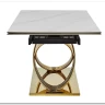 Стол обеденный Signal HERMES II 160 (эффект белого мрамора/золотой)