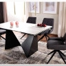 Стол обеденный Signal PETERSON Ceramic 160 раскладной (Statuario Venato белый/черный мат)