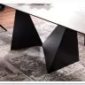 Стол обеденный Signal PETERSON Ceramic 160 раскладной (Statuario Venato белый/черный мат)
