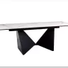 Стол обеденный Signal PETERSON Ceramic 160 раскладной (Statuario Venato белый/черный мат)
