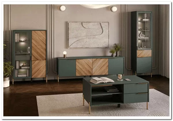 Гостиная Siena дымчатый зеленый/дуб вотан BRW Гостиная Siena дымчатый зеленый/дуб вотан BRW