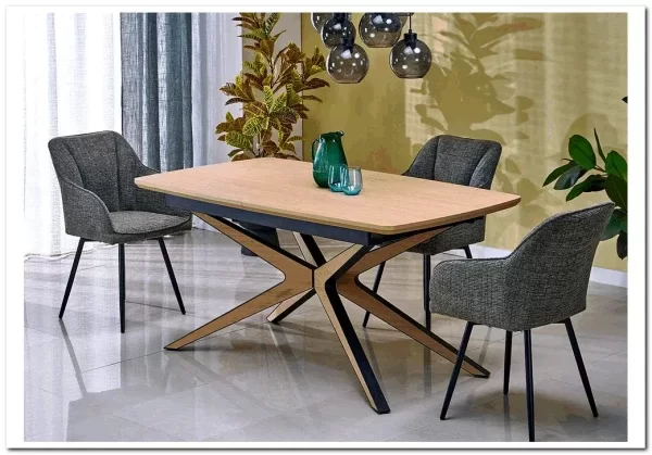 Стол обеденный Halmar JAMES 160 (натуральный/черный/натуральный)