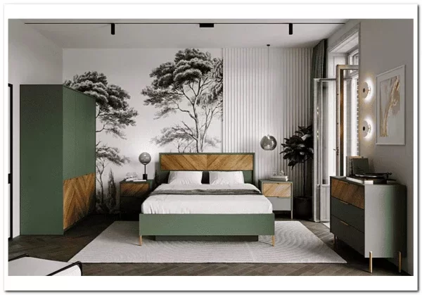 Спальня Siena дымчатый зеленый/дуб вотан BRW