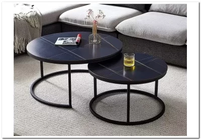 Комплект Signal FERRANTE D, 2 стола журнальных (черный мат/черный мат)