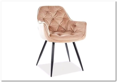 Стул кухонный Signal CHERRY VELVET (бежевый/черный)