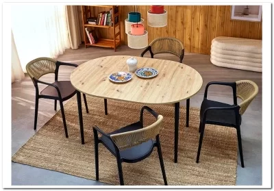 Стол обеденный Halmar PIVOT 102 (дуб артизан/черный)