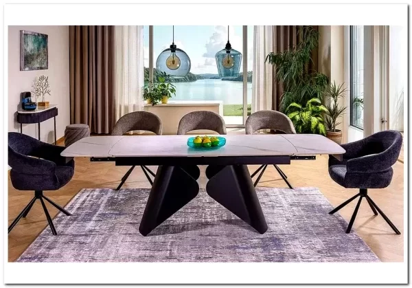 Стол обеденный Signal ARMANDO 160 (белый/черный)