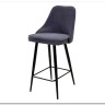 Полубарный стул NEPAL-PB СЕРЫЙ #27 велюр/ черный каркас (H=68cm) 