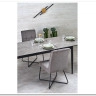 Стол обеденный Halmar CHARLES 180 раскладной (серый мрамор/черный)