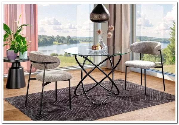 Стол обеденный Signal ORBIT 100 (прозрачный/черный) Стол обеденный Signal ORBIT 100 (прозрачный/черный)