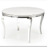 Стол обеденный Halmar REGINALD 120 (белый мрамор/серебряный)