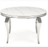 Стол обеденный Halmar REGINALD 120 (белый мрамор/серебряный)