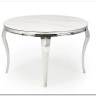 Стол обеденный Halmar REGINALD 120 (белый мрамор/серебряный)