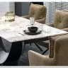 Стол обеденный Halmar FERNANDO 160 раскладной (белый мрамор/черный)