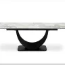 Стол обеденный Halmar FERNANDO 160 раскладной (белый мрамор/черный)