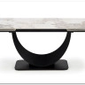 Стол обеденный Halmar FERNANDO 160 раскладной (белый мрамор/черный)