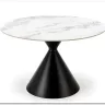 Стол обеденный Halmar GARET 120 (белый мрамор/черный)