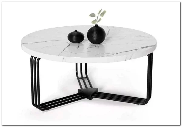 Стол журнальный Halmar ANTICA (белый мрамор/черный)