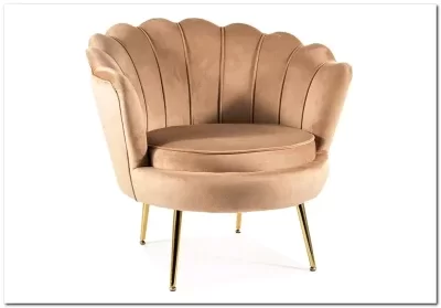 Кресло SIGNAL CAMELLIA Velvet Bluvel 28 (бежевый/золотой)