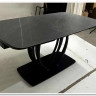 Стол MATERA 160 NERO KL-116 Черный мрамор матовый, итальянская керамика/ черный каркас