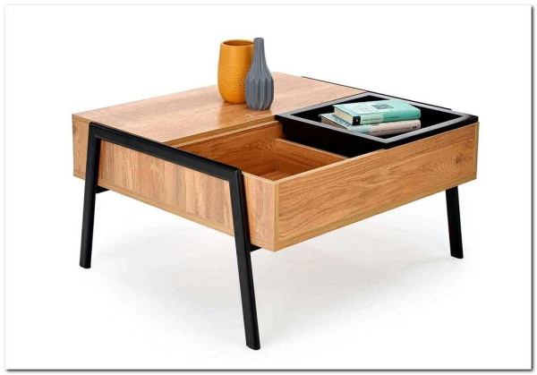 Стол журнальный Halmar PODIUM (натуральный/черный)