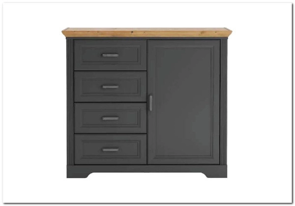 Тумба-комод Жасмин KOM1D4S (Графит/Дуб артизан) BRW  