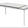 Стол CREMONA 140 HIGH GLOSS STATUARIO Белый мрамор глянцевый керамика/ белый каркас
