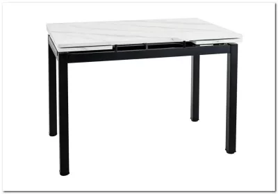 Стол обеденный Signal GD017 110 раскладной (белый мрамор/черный мат)