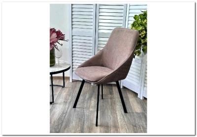 Стул CASA, 360 град. поворот. B5 Капучино, велюр / черный каркас
