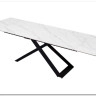Стол LIVORNO 180 MATT WHITE MARBLE SOLID CERAMIC / BLACK