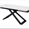 Стол LIVORNO 180 MATT WHITE MARBLE SOLID CERAMIC / BLACK