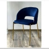 Стул AGNES BLUVEL-86 NAVY BLUE, золотой каркас