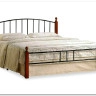 Купить Кровать AT-915 дерево гевея/металл 160*200 (Queen bed), красный дуб/черный с доставкой по России по цене производителя можно в магазине 