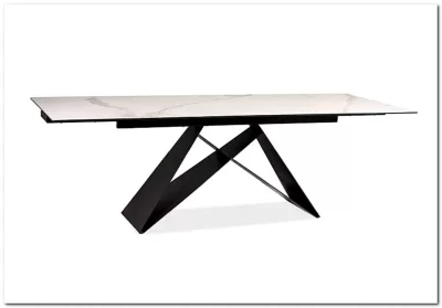 Стол обеденный Signal WESTIN III Ceramic 160 раскладной (белый/черный)