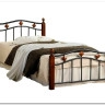 Купить Кровать AT-126 дерево гевея/металл 90*200 (Single bed), красный дуб/черный с доставкой по России по цене производителя можно в магазине 