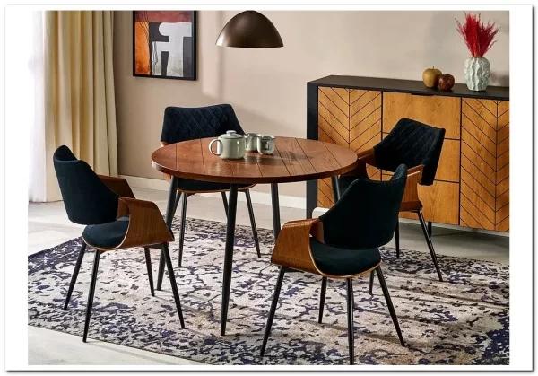 Стол обеденный Halmar BARRY 105 (орех/черный)