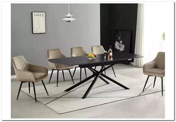 Стол обеденный Signal VECTOR Ceramic 180 (черный/черный) 