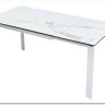 Стол CORNER 120 MATTE STATUARIO Белый мрамор матовый керамика, стекло/ белый каркас