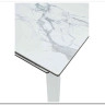 Стол CORNER 120 MATTE STATUARIO Белый мрамор матовый керамика, стекло/ белый каркас