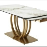 Стол MATERA 160 KL-188 Контрастный мрамор матовый, итальянская керамика/ каркас цвета шампань